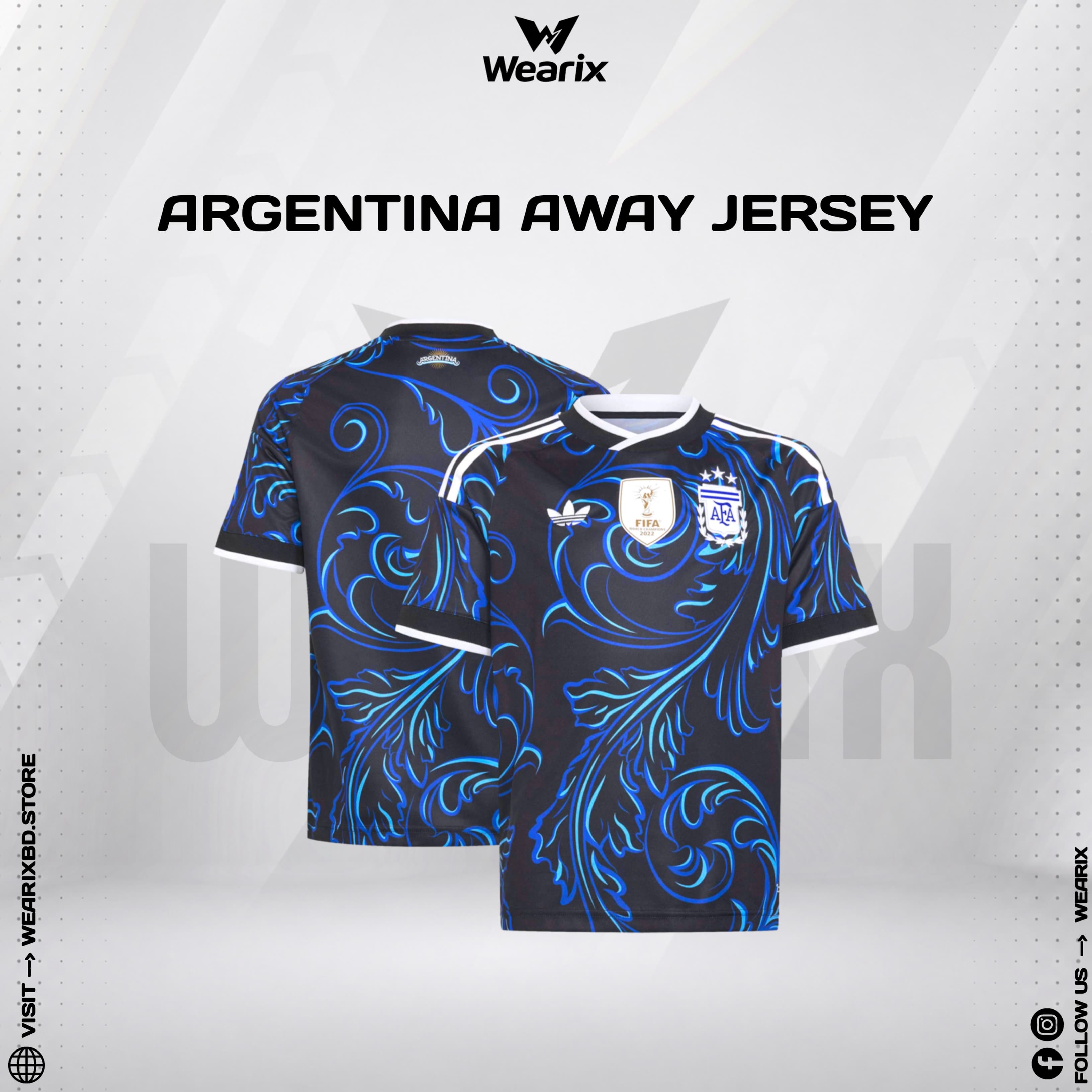 Argentina Away World Cup Jersey - Premium Embroidery